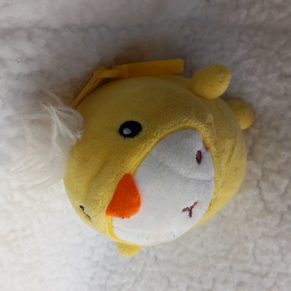 Molang the Happy Rabbit in Duck Costume Plush Key Ring Clip - Picture 2 of 6